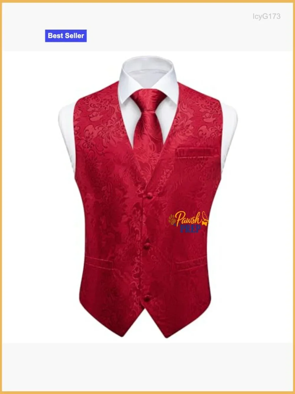 Men's Silk Polyester Vest Set with Tie Accessories for Formal Wear